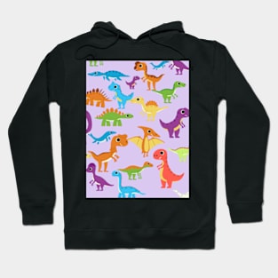 cute cartoonish dinosaurs pattern Hoodie